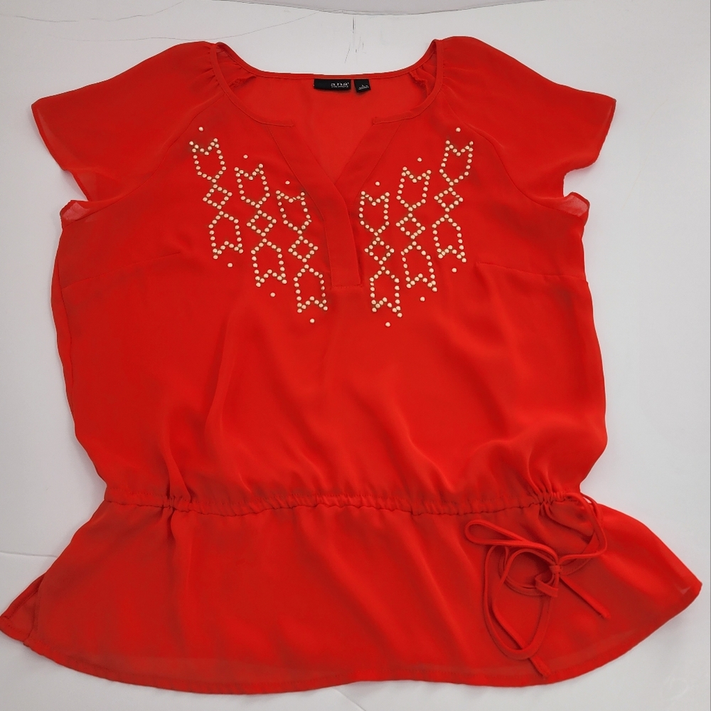 Ana a new approach blouse top size L in orange